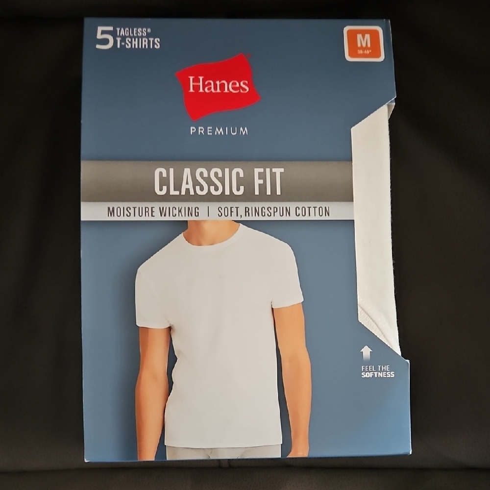 Hanes Premium Classic Fit Tagless T-Shirt in White